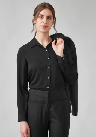 RU570LL WOMENS LONG SLEEVE SHIRT:BLACK